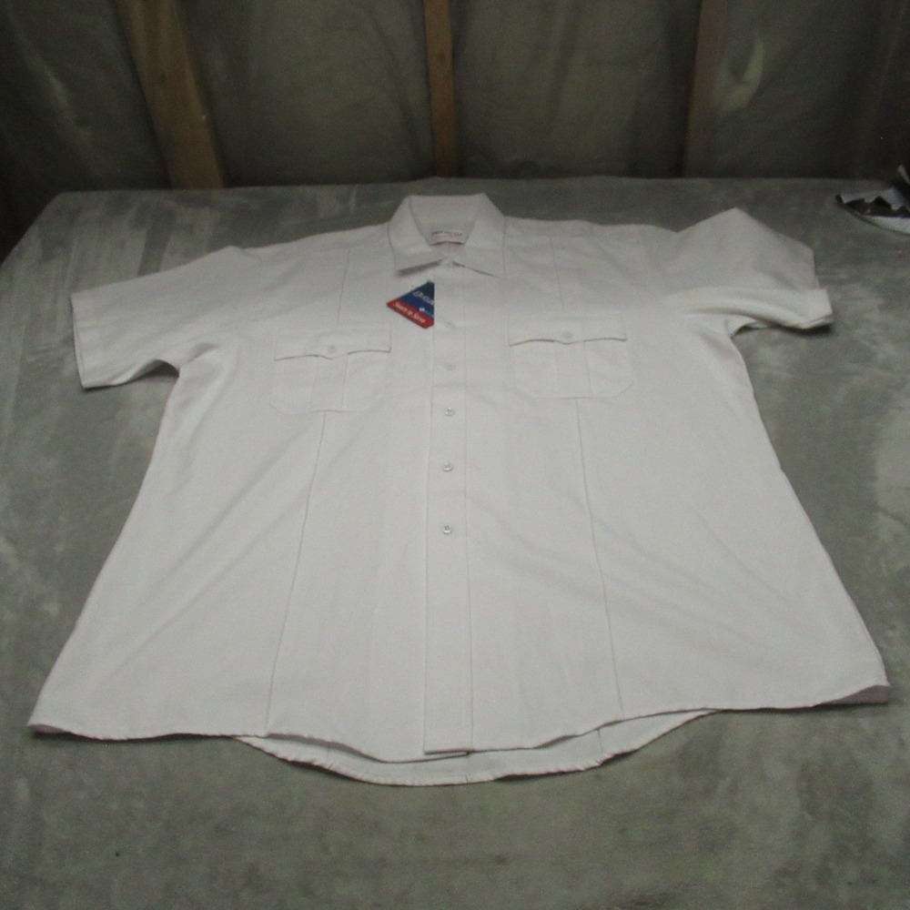 Elbeco DutyMax Shirt Mens 2XL  White Short Sleeve Uniform  Button Heavy Work NWD